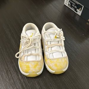 White and yellow air Jordan 11